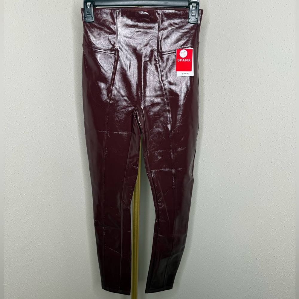 NWT Spanx patent faux leather leggings